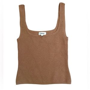 L’agence ✨Sz S Knitted Square Neck Cropped Tank Top in Tan Taupe Color Sweater
